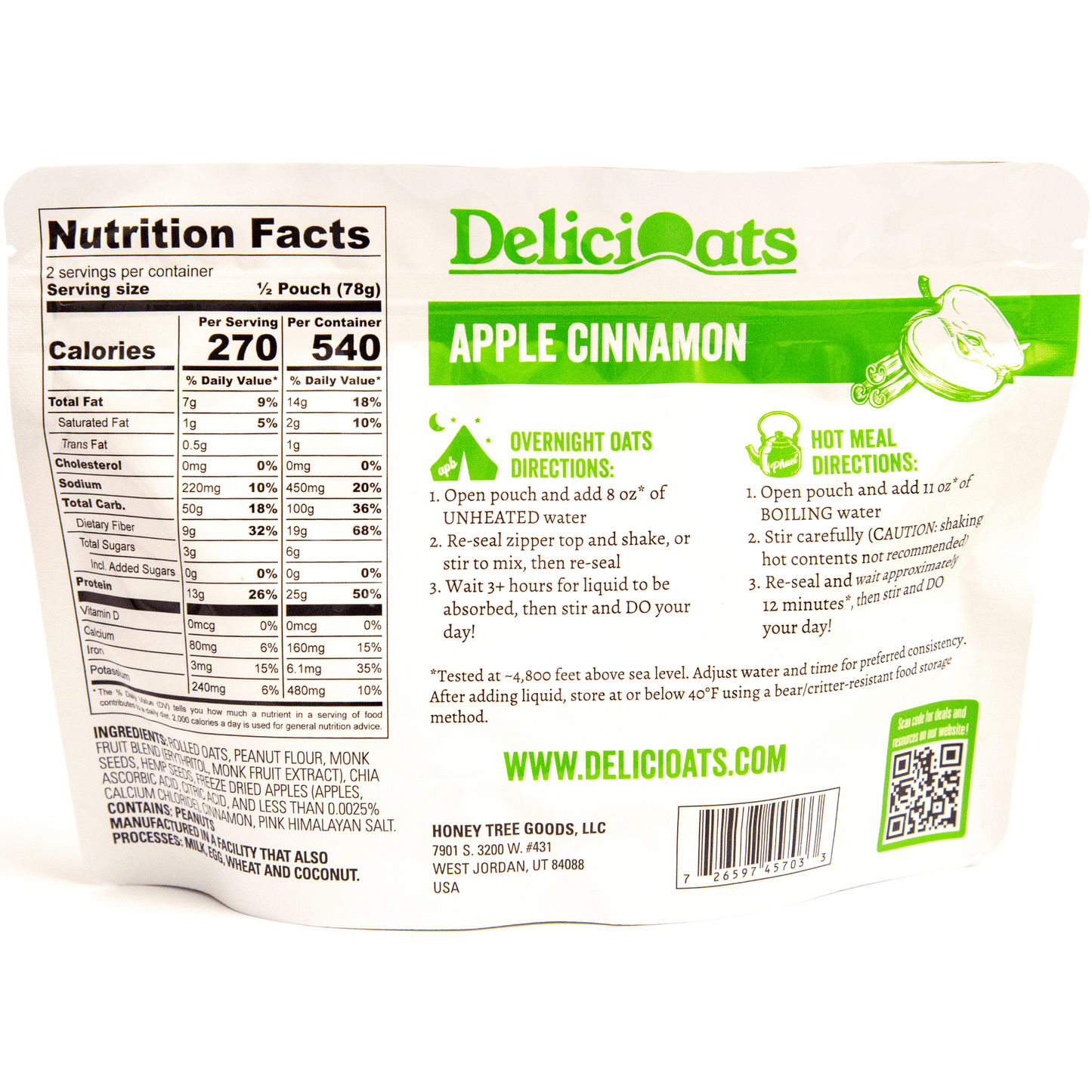 DeliciOats Food Items 3x Cherry Chocolate & 3x Apple Cinnamon