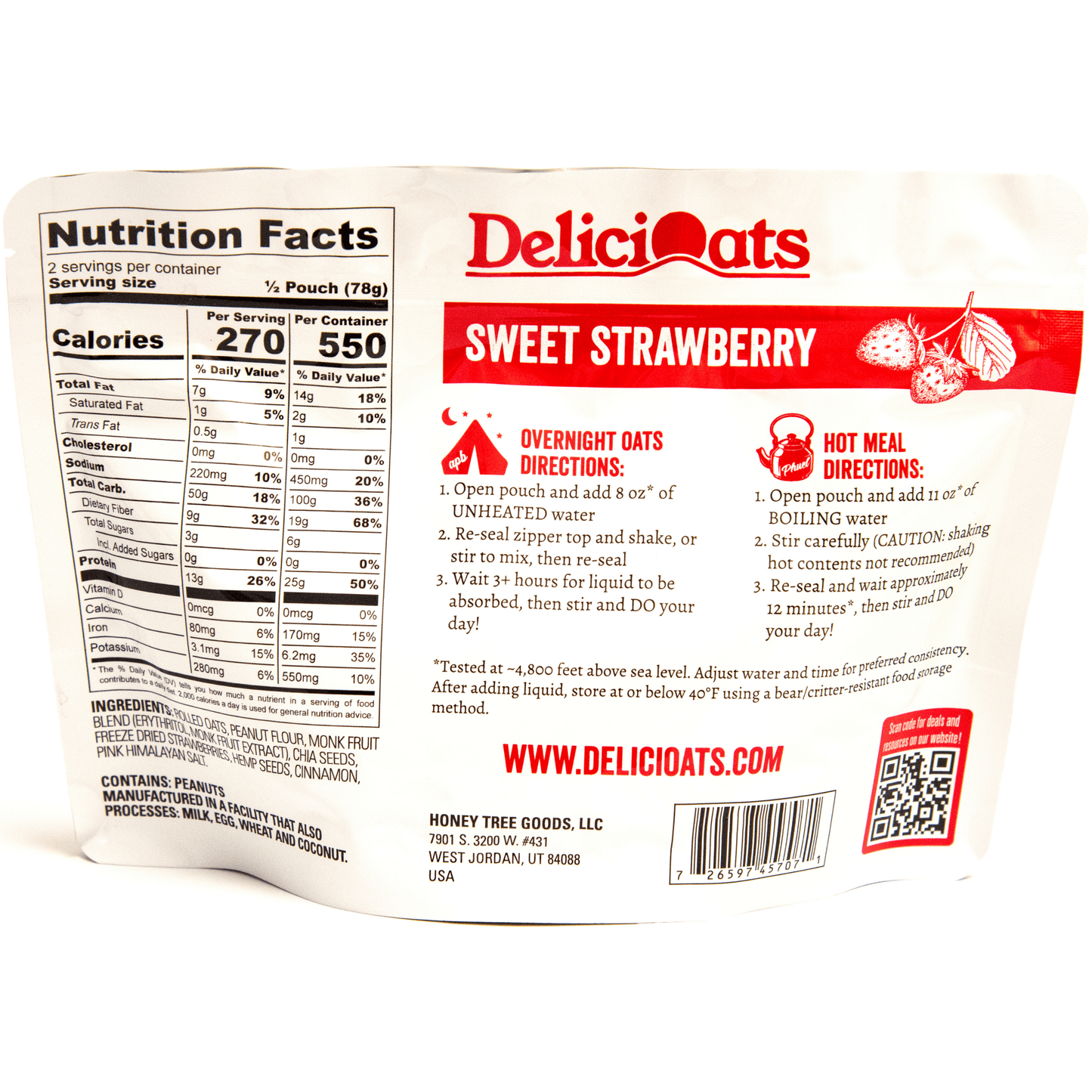 DeliciOats Food Items 3x Sweet Strawberry & 3x Red Raspberry