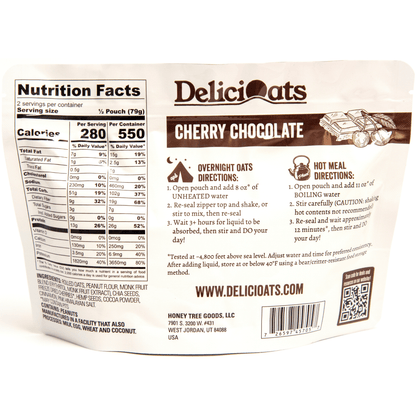 DeliciOats Food Items 3x Cherry Chocolate & 3x Apple Cinnamon