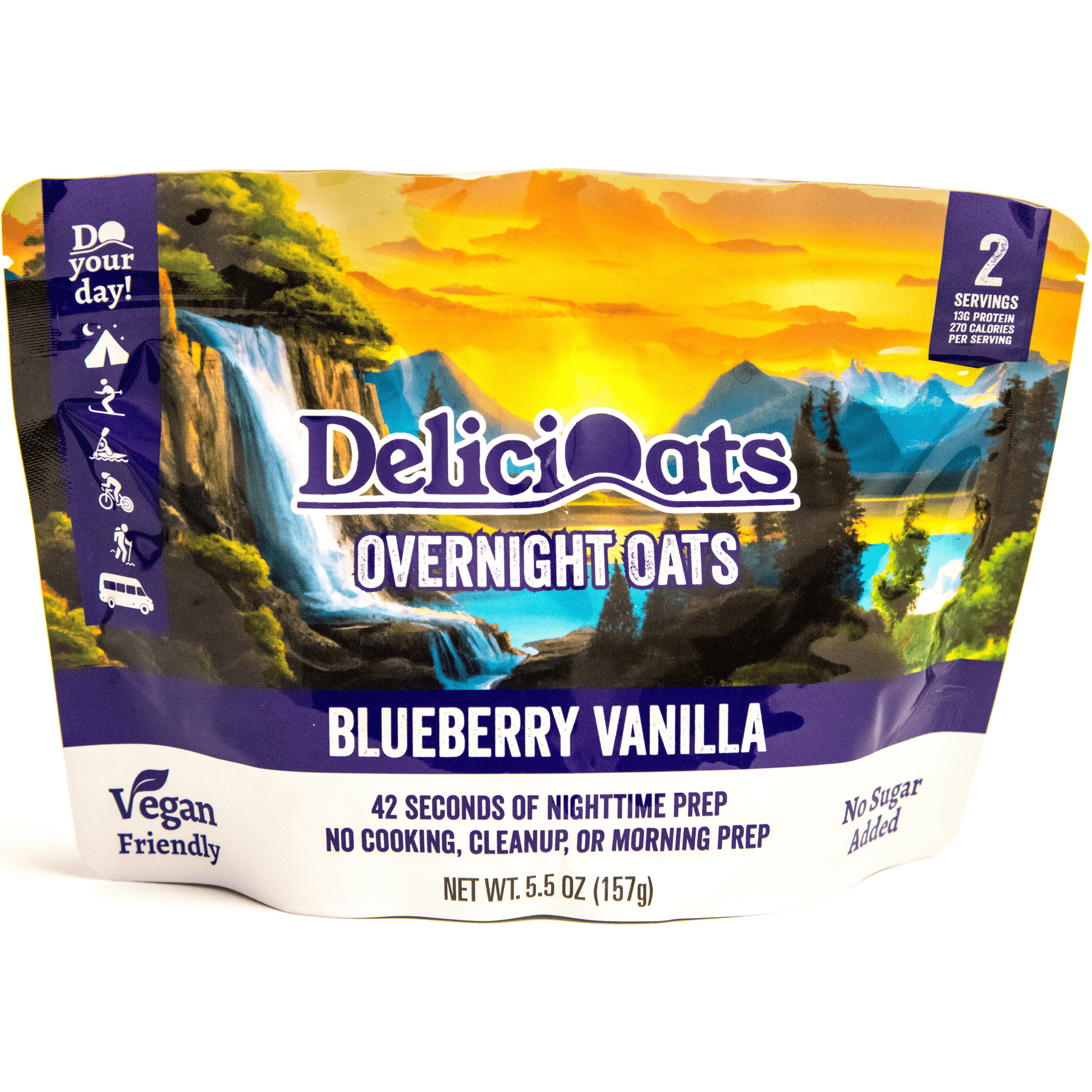 DeliciOats Food Items 3x Red Raspberry & 3x Blueberry Vanilla