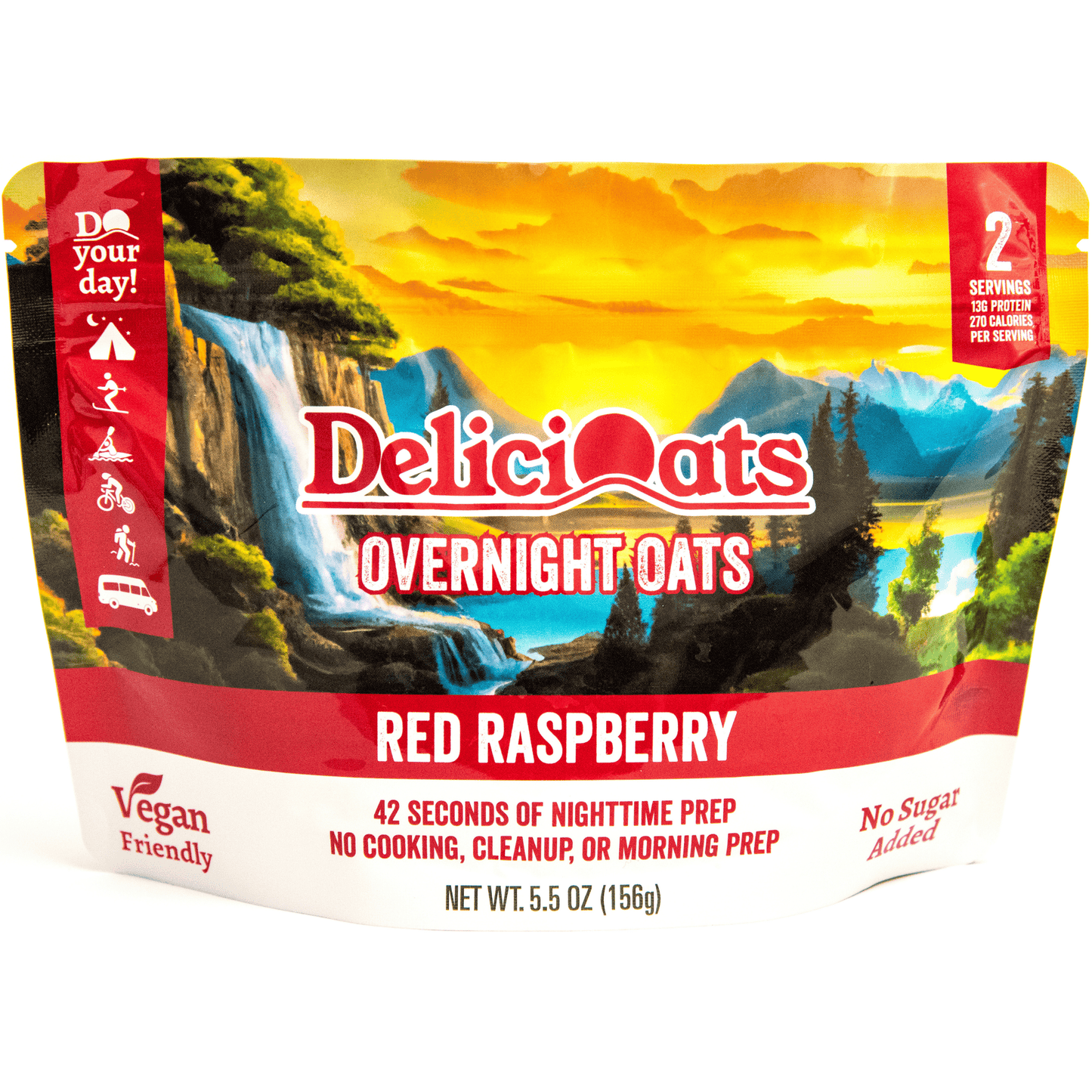 DeliciOats Food Items 3x Red Raspberry & 3x Cherry Chocolate