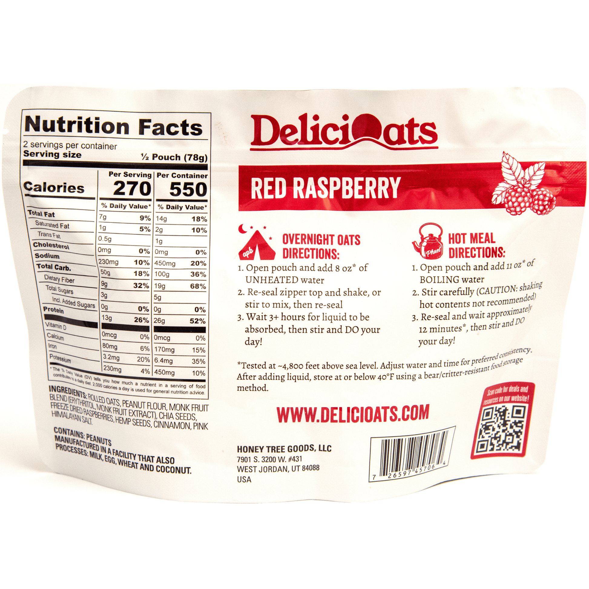 DeliciOats Food Items 3x Sweet Strawberry & 3x Red Raspberry